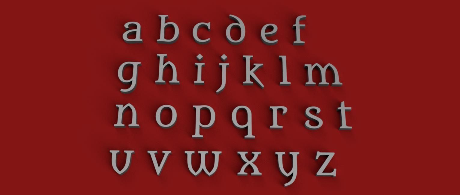 METAMORPH uppercase and lowercase 3D Letters STL FILE 3D print model_9