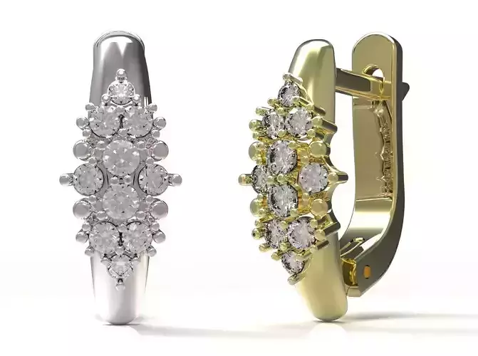 Earrings diamond cluster ring