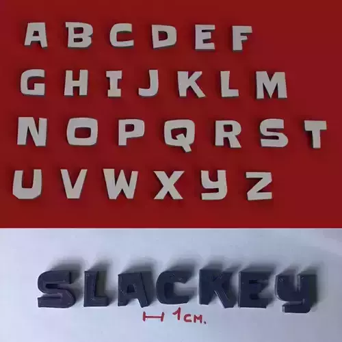 SLACKEY uppercase and lowercase 3D Letters STL FILE 3D print model