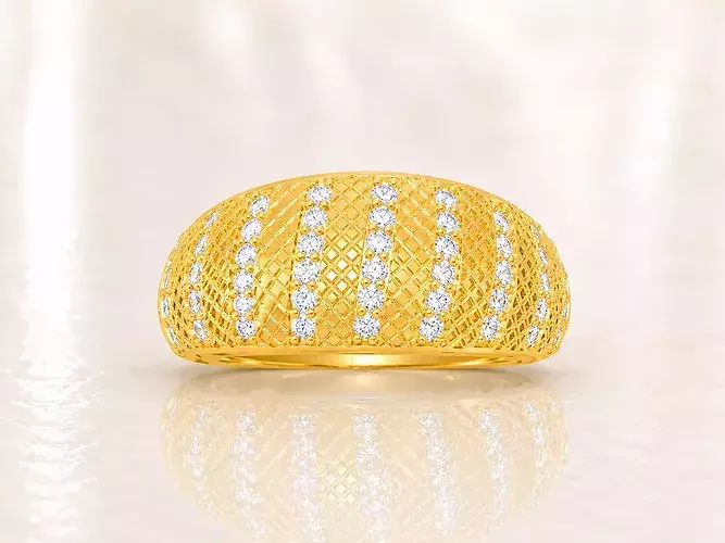 Women Ring Fancy Rings With Stone STL 3DM Render Printable
