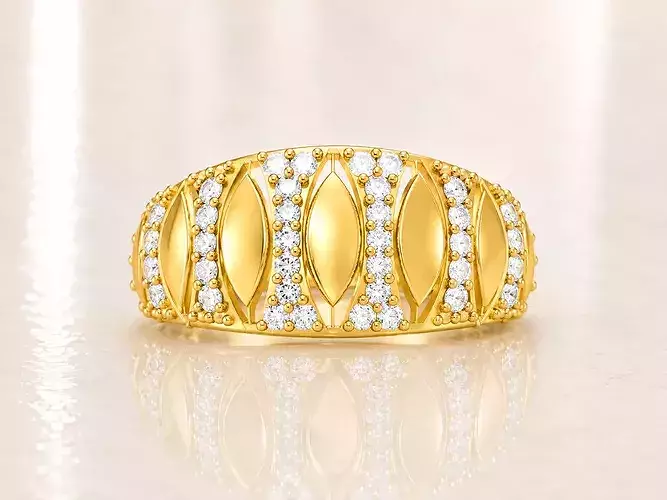 Women Ring Fancy Rings With Stone STL 3DM Render Printable