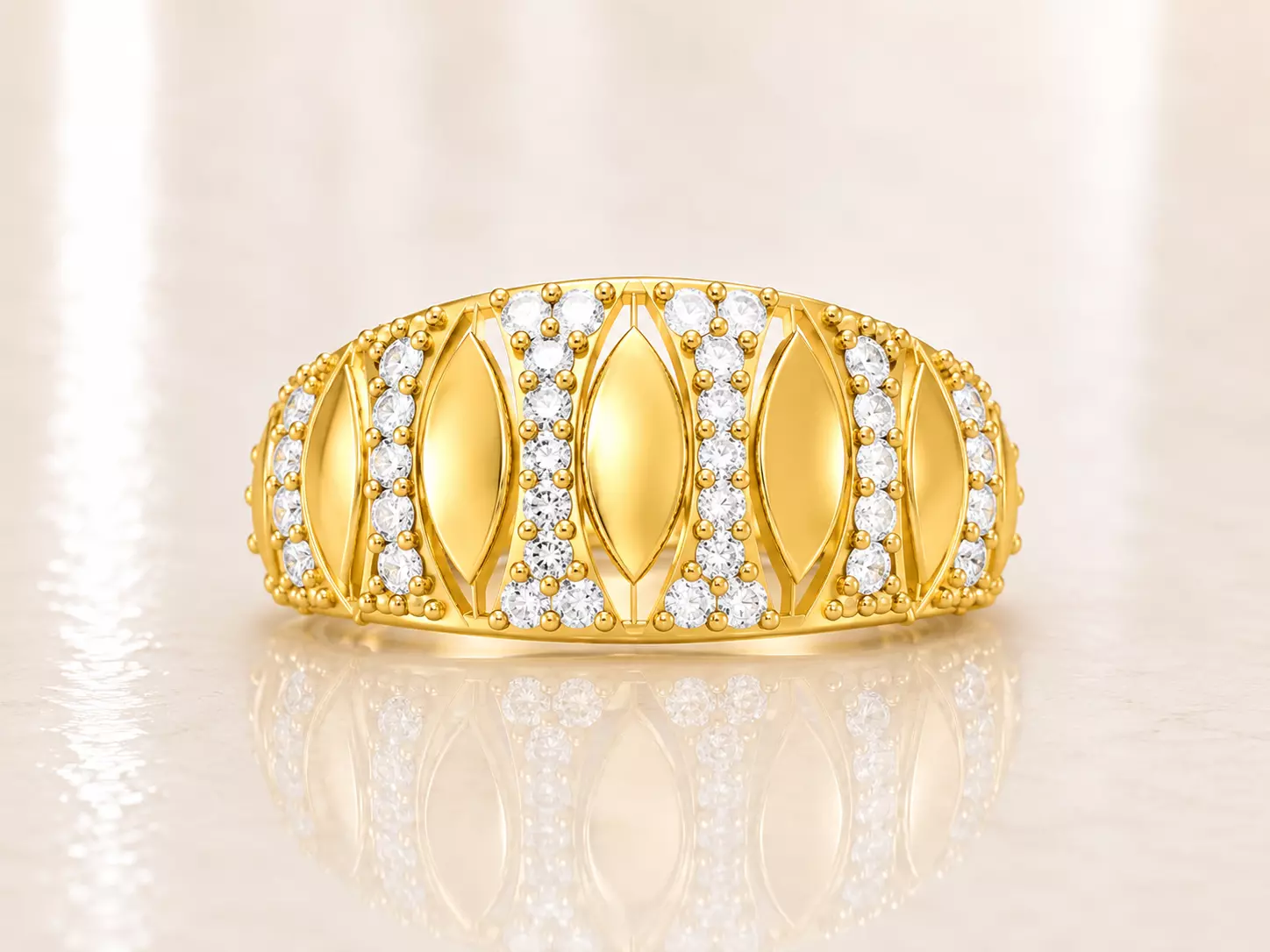 Women Ring Fancy Rings With Stone STL 3DM Render Printable 3D print model