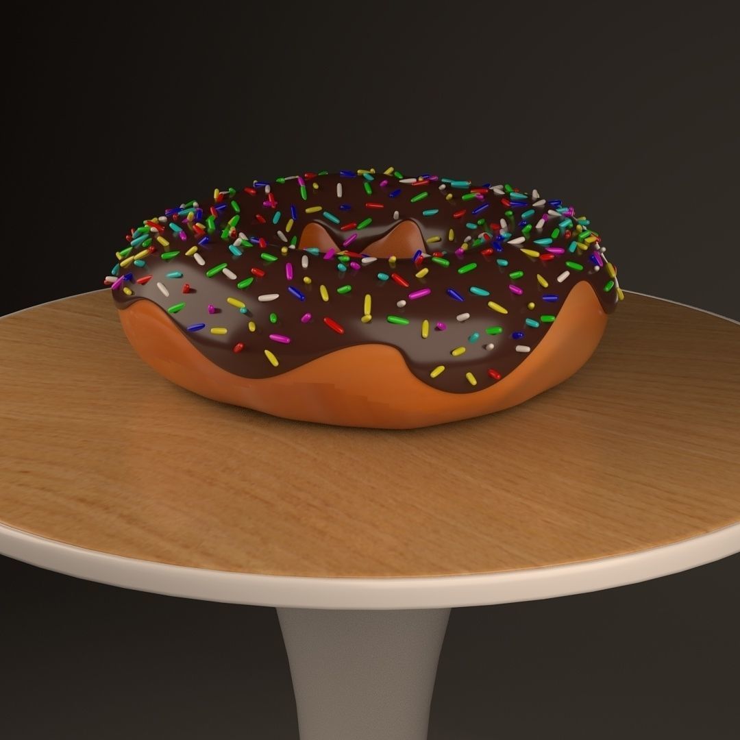 Donut with sprinkles on top 3D model_2