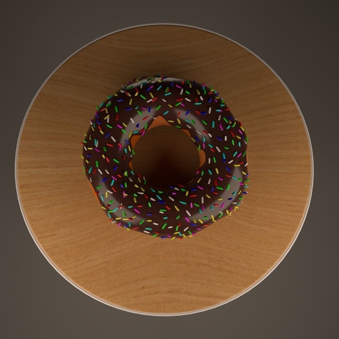 Donut with sprinkles on top 3D model_3