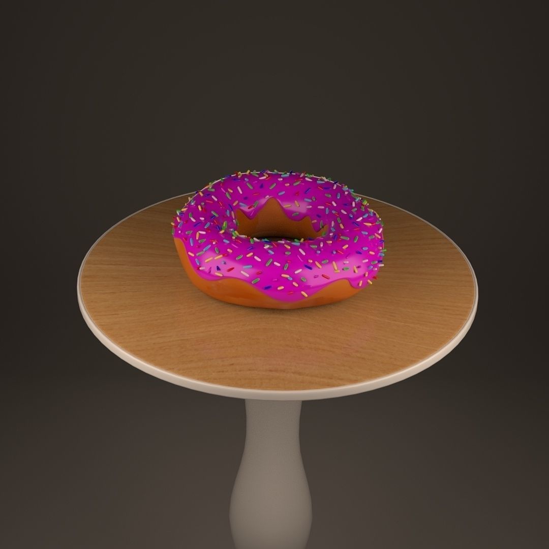 Donut with sprinkles on top 3D model_1