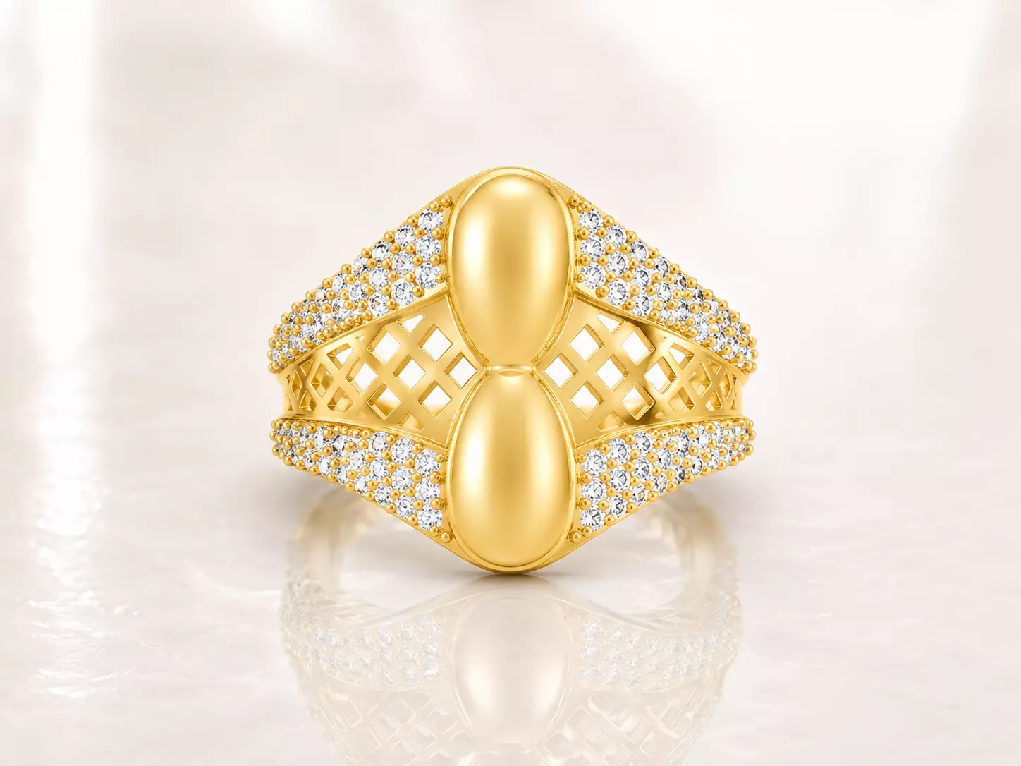 Women Ring Fancy Rings With Stone STL 3DM Render Printable 3D print model