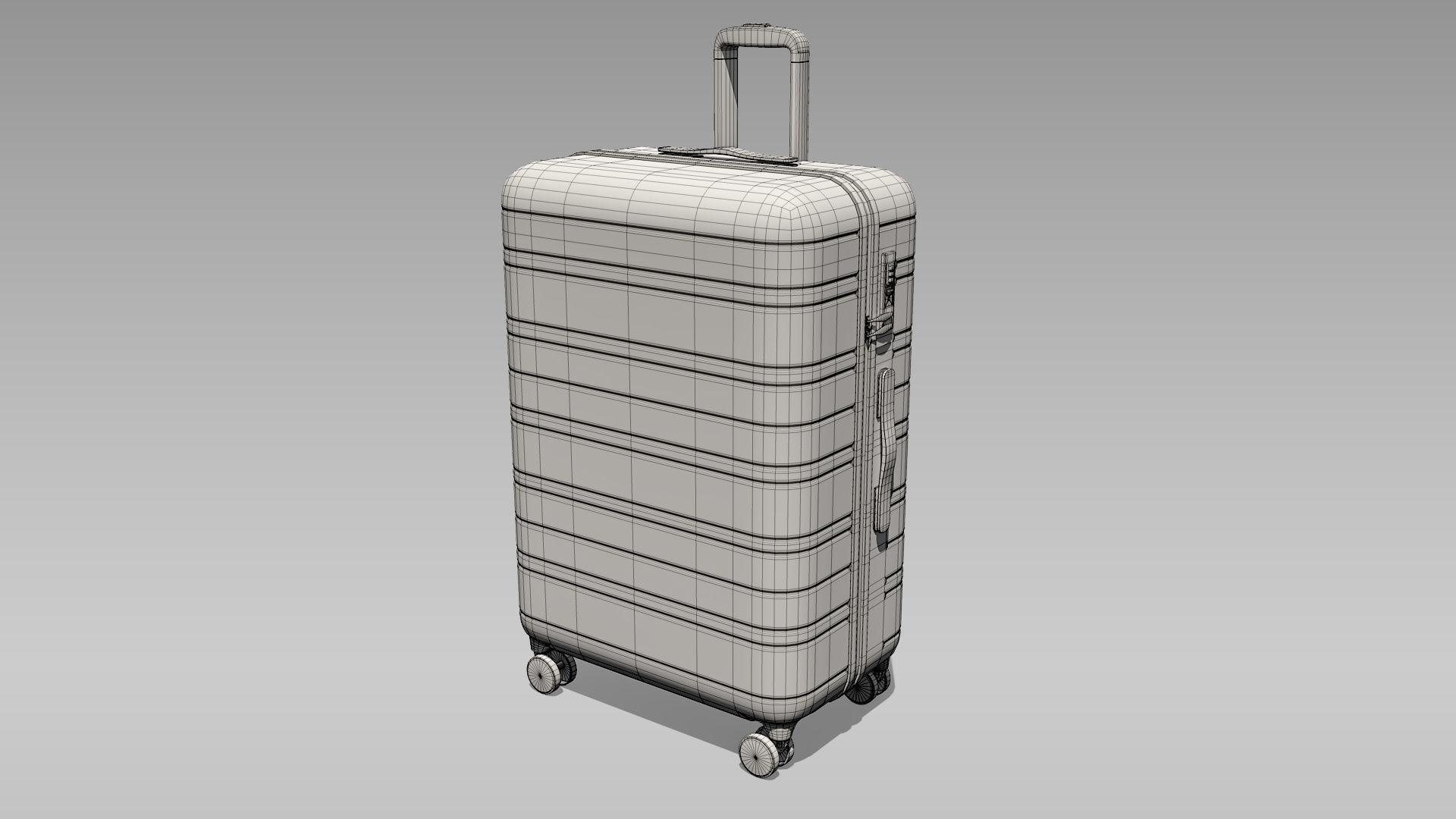 Hardside Spinner Travel Luggage Suitcase Low-poly 3D model_11