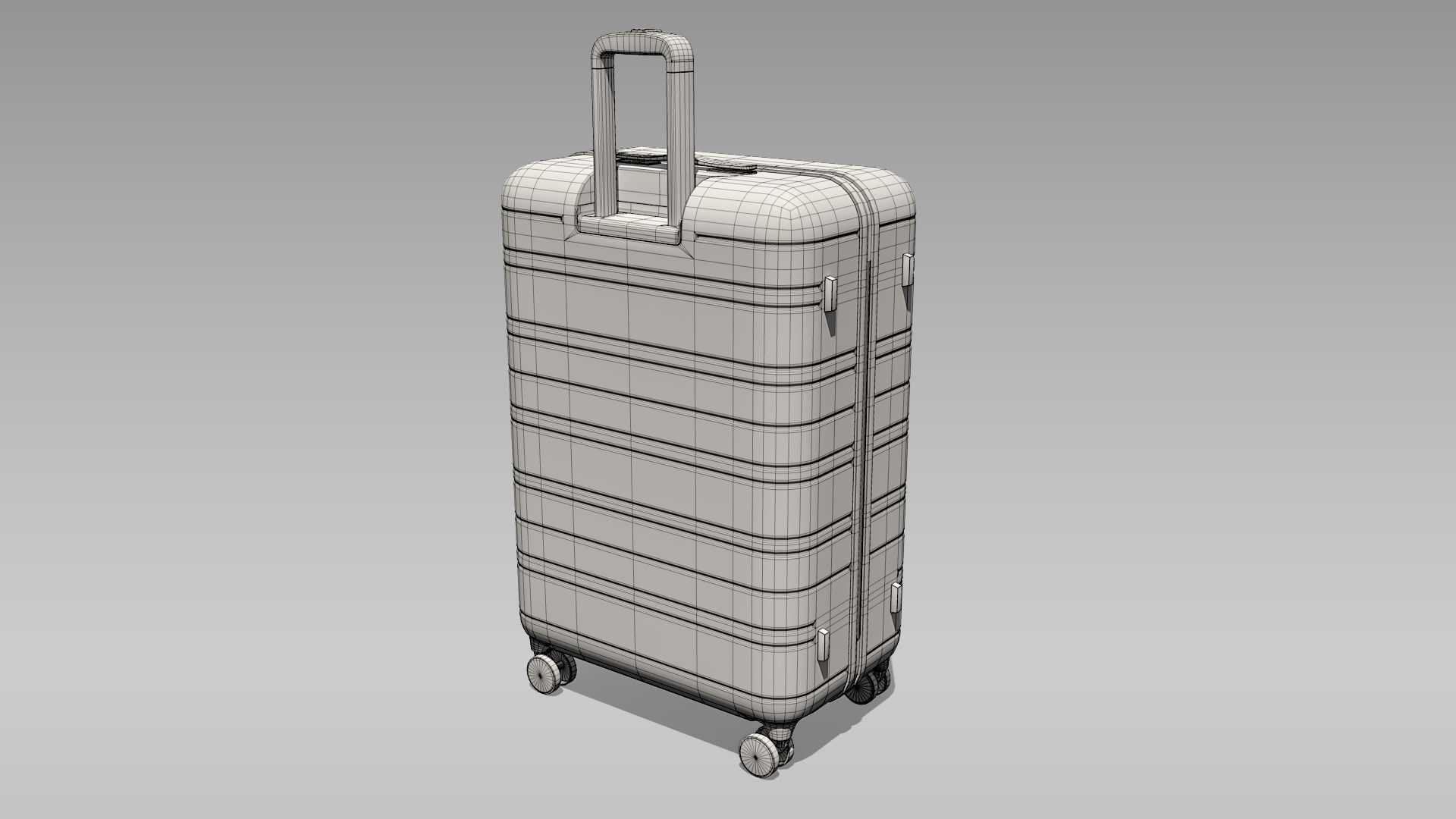 Hardside Spinner Travel Luggage Suitcase Low-poly 3D model_15