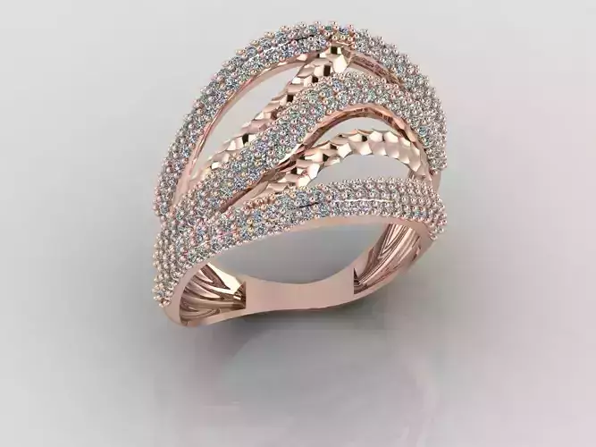 Women Ring Fancy Rings With Stone STL 3DM Render Printable