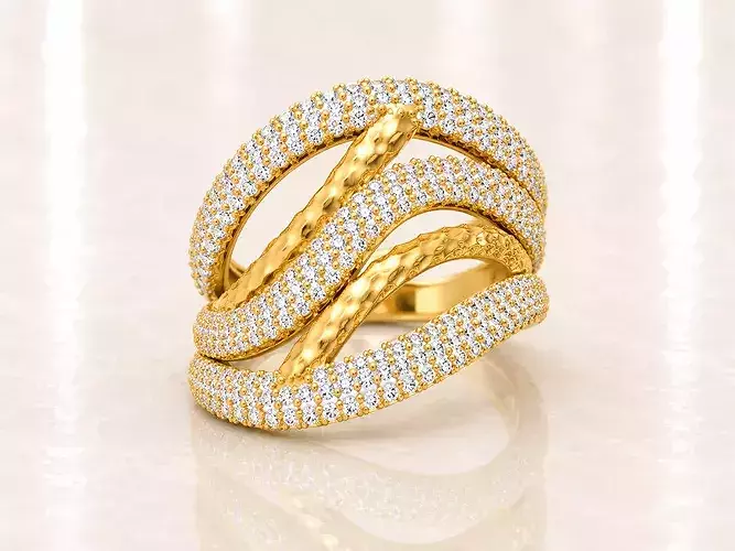 Women Ring Fancy Rings With Stone STL 3DM Render Printable