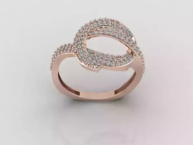 Women Ring Fancy Rings With Stone STL 3DM Render Printable