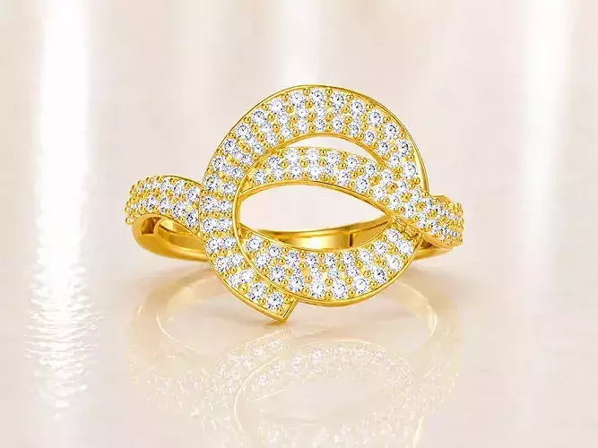 Women Ring Fancy Rings With Stone STL 3DM Render Printable