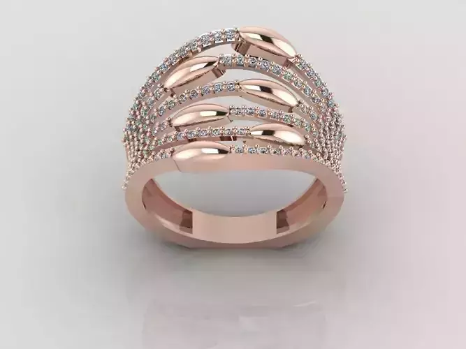 Women Ring Fancy Rings With Stone STL 3DM Render Printable