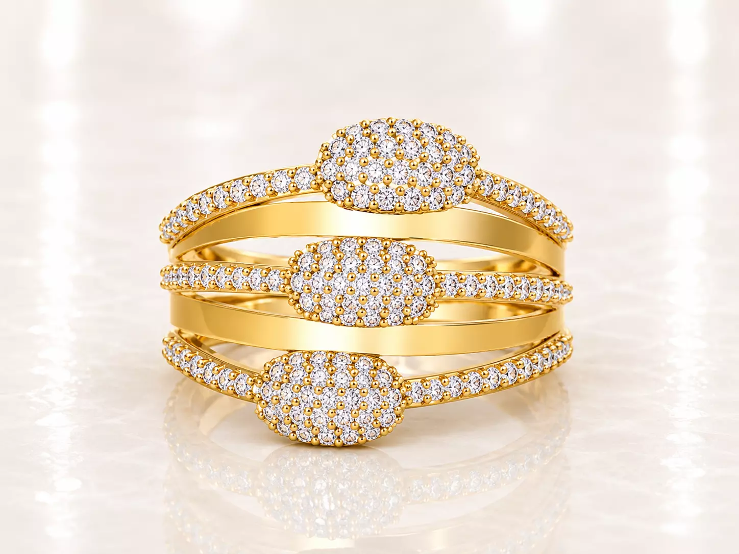 Women Ring Fancy Rings With Stone STL 3DM Render Printable 3D print model