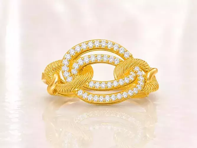 Women Ring Fancy Rings With Stone STL 3DM Render Printable
