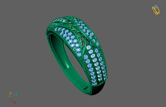 Women Ring Fancy Rings With Stone STL 3DM Render Printable 3D print model_3