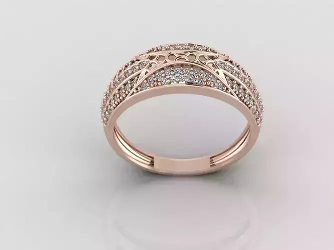 Women Ring Fancy Rings With Stone STL 3DM Render Printable