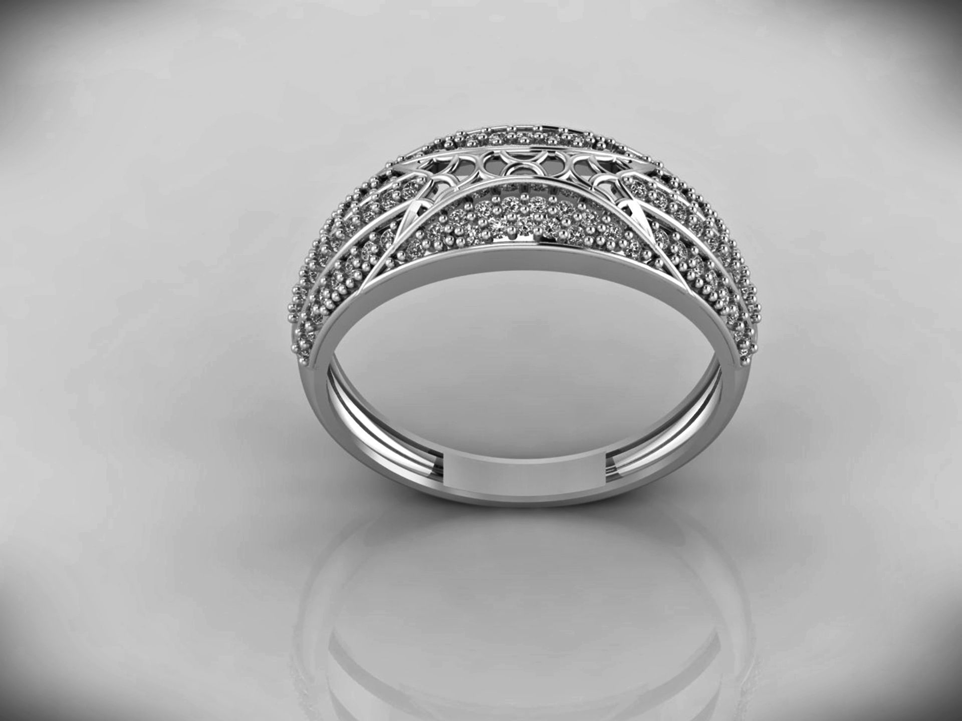 Women Ring Fancy Rings With Stone STL 3DM Render Printable 3D print model_5