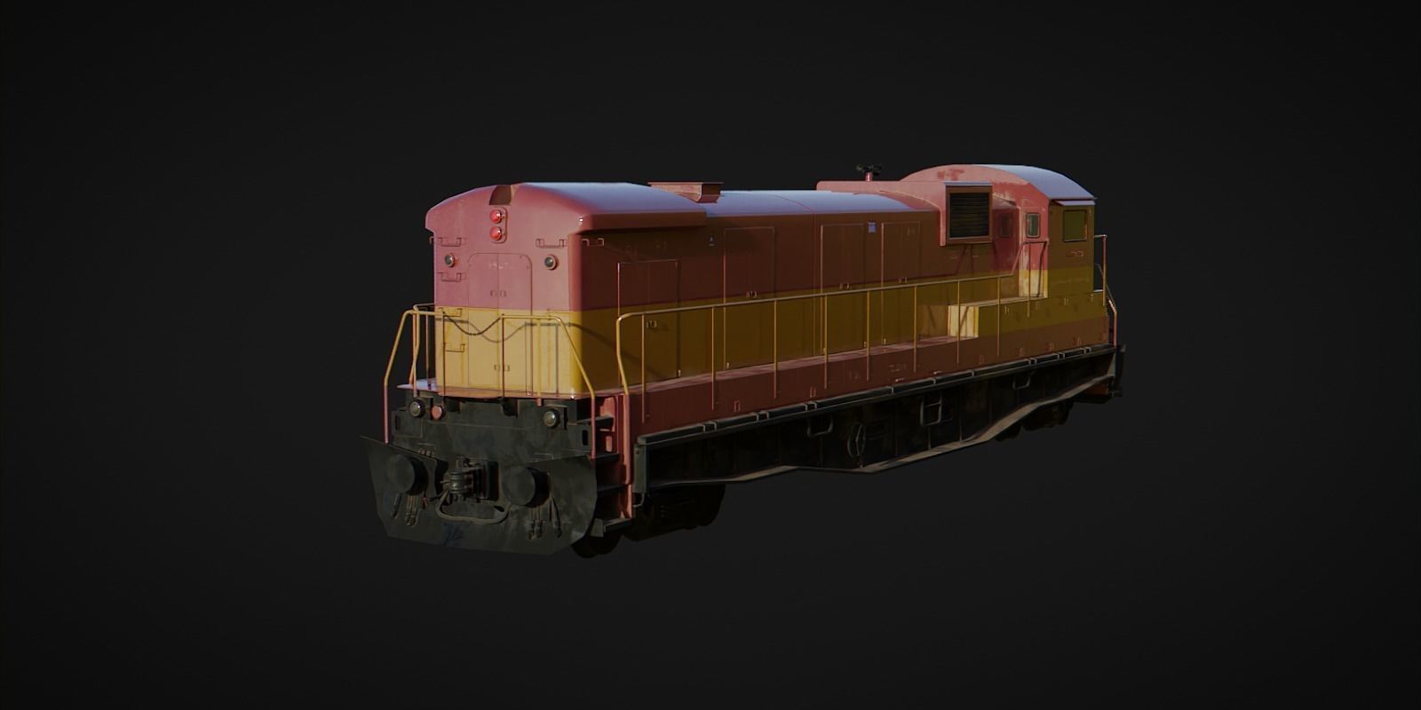 Cargo Train Low-poly 3D model_9