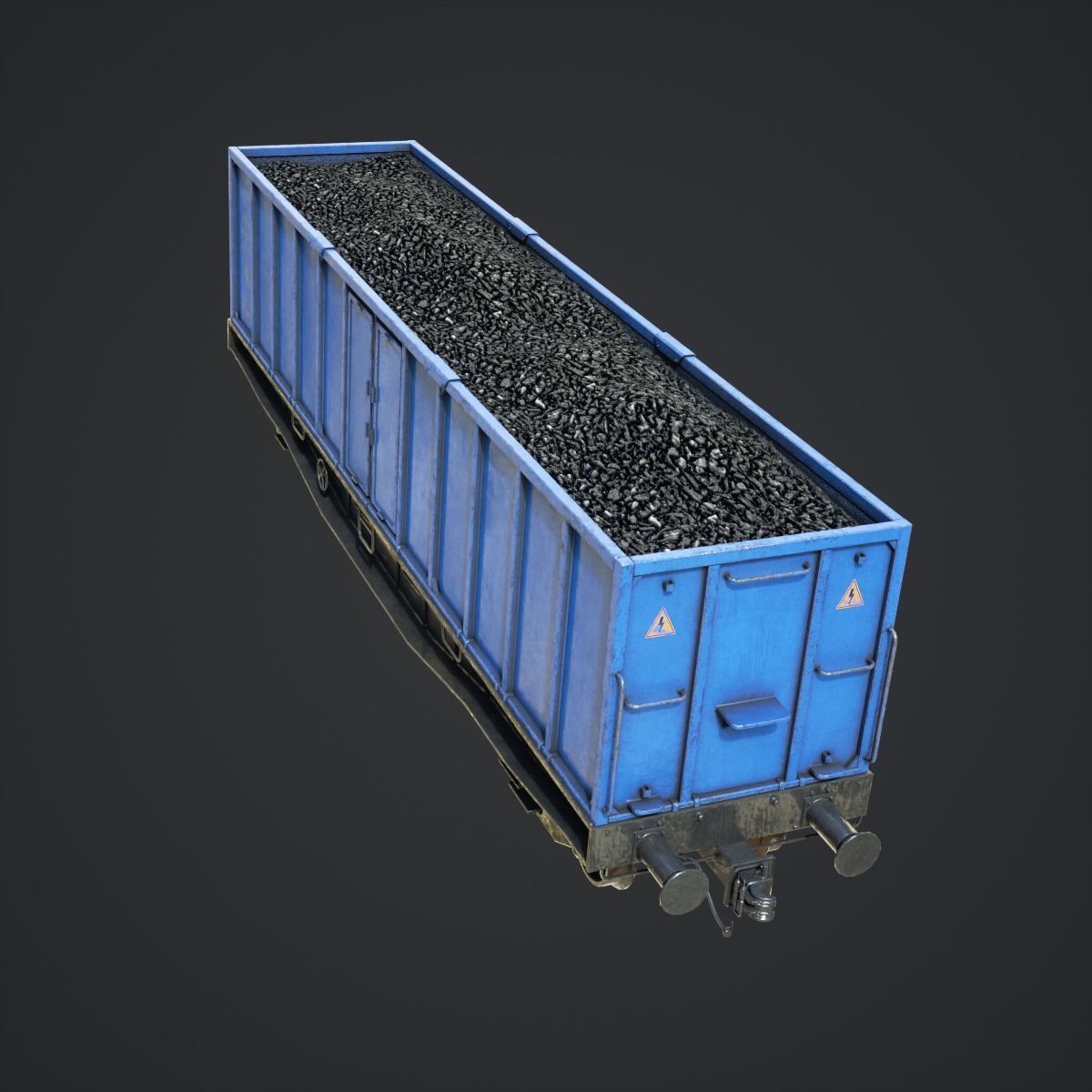 Cargo Train Low-poly 3D model_7