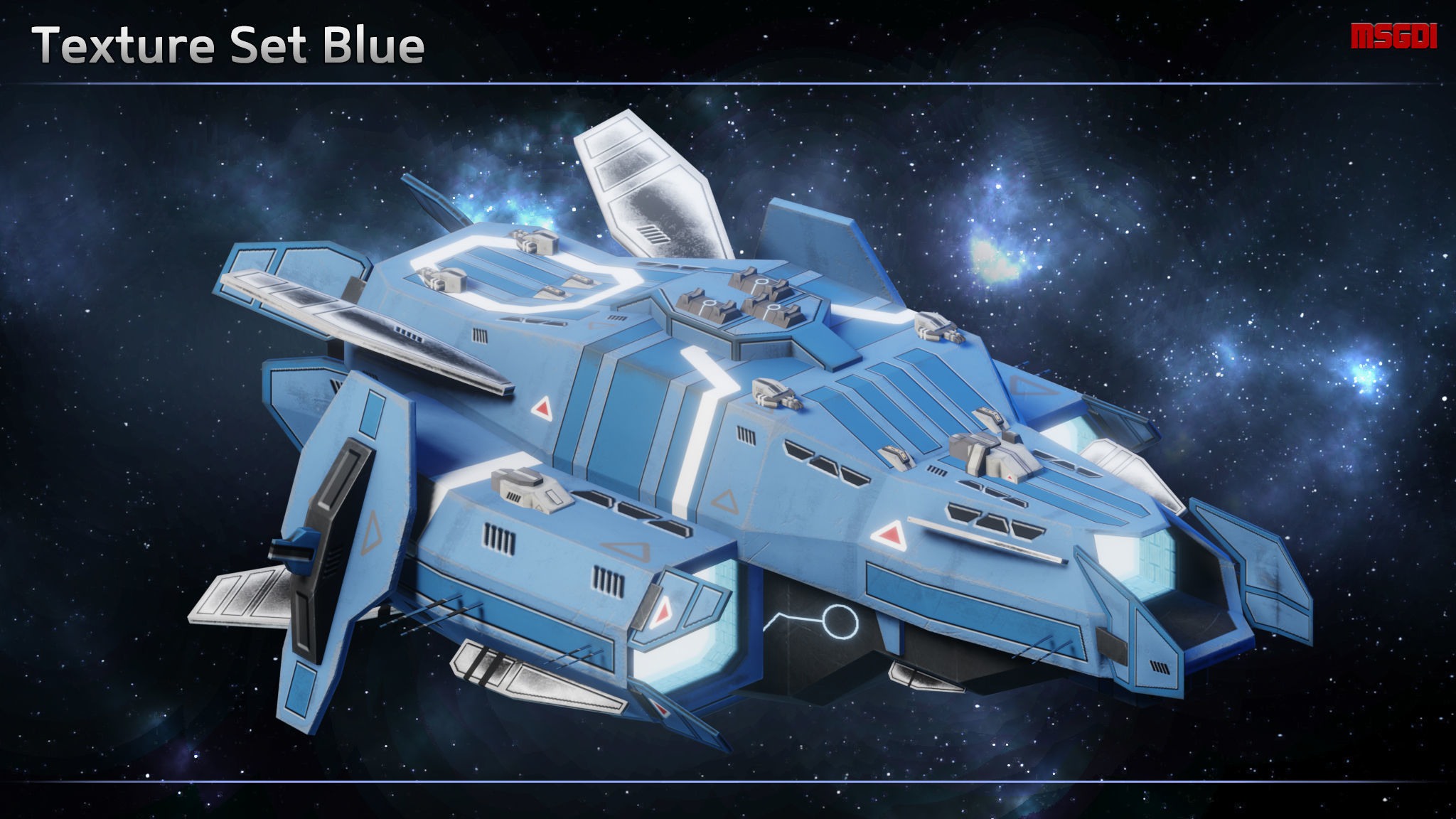 Spaceship Carriers Fighters II Low-poly 3D model_7