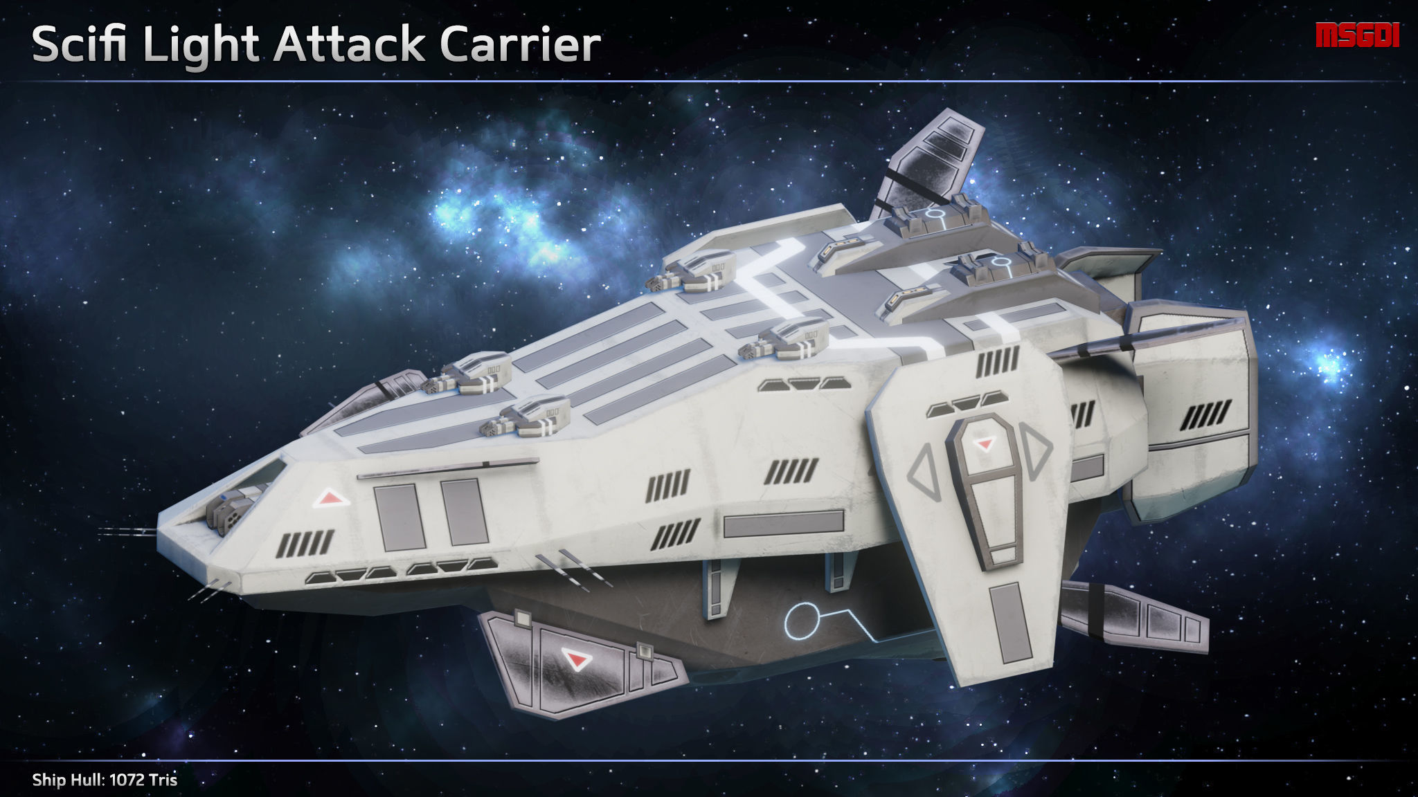 Spaceship Carriers Fighters II Low-poly 3D model_4