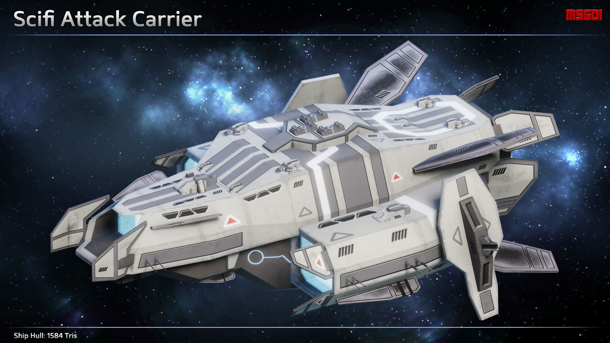 Spaceship Carriers Fighters II Low-poly 3D model_3