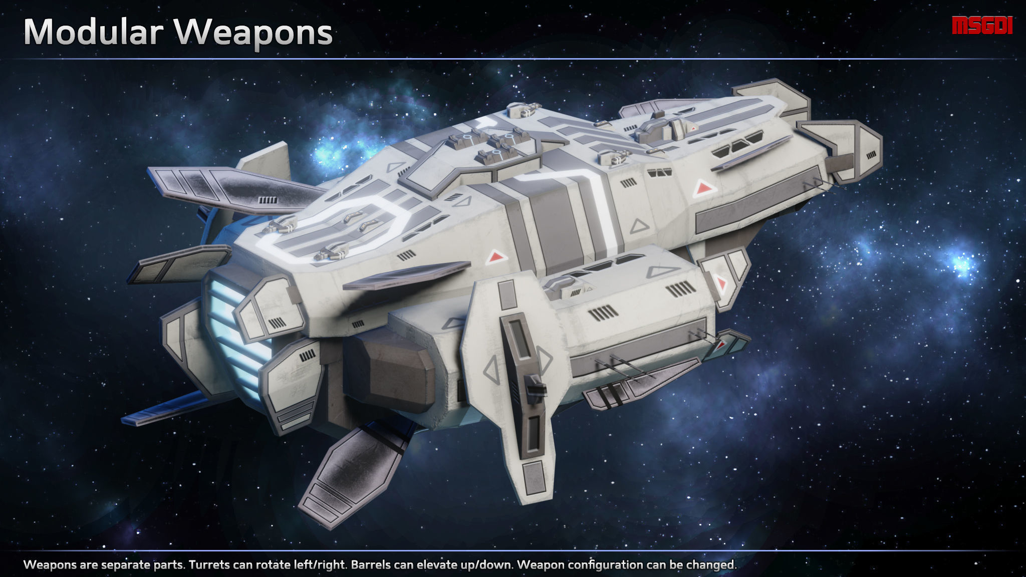 Spaceship Carriers Fighters II Low-poly 3D model_6