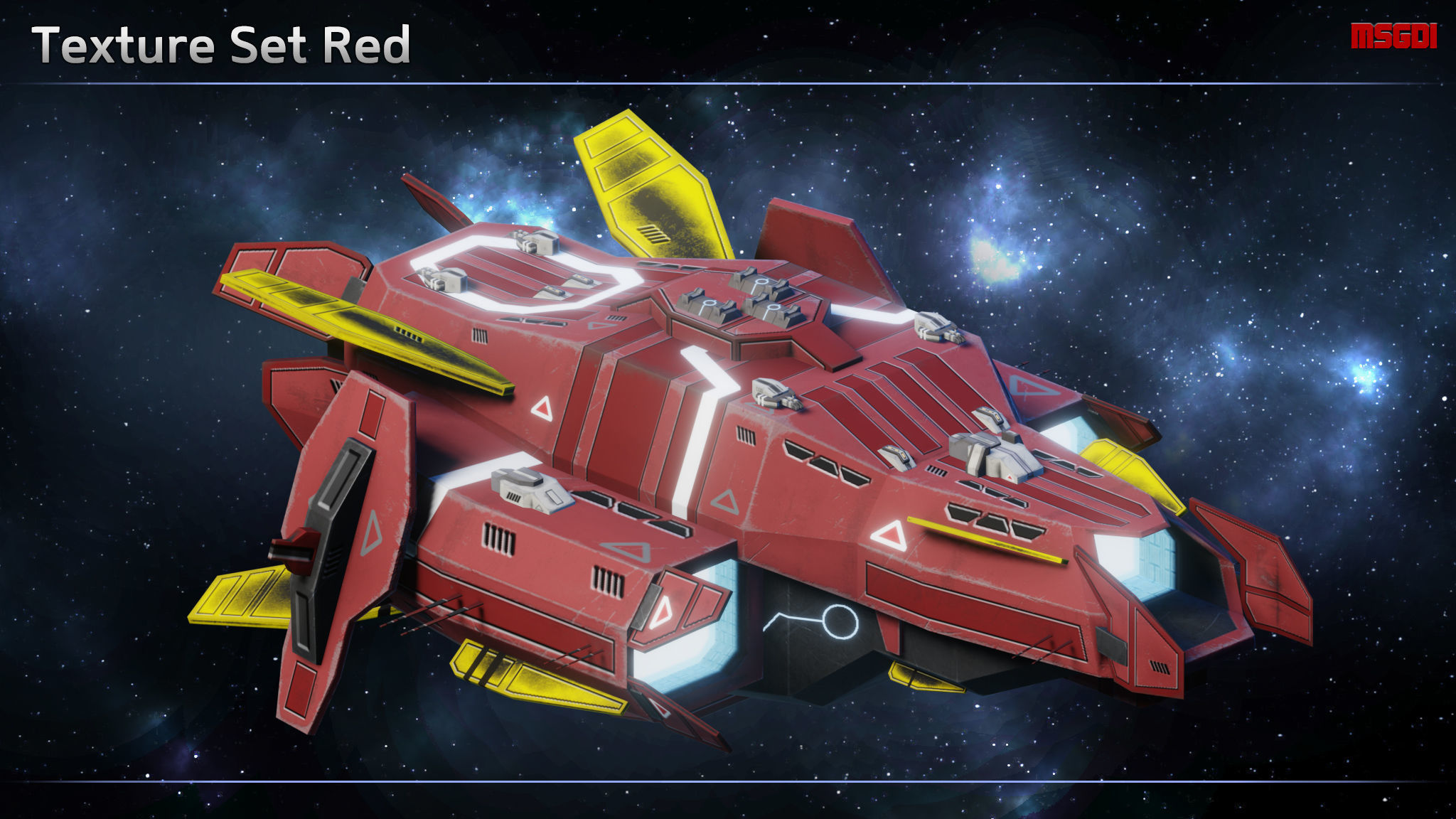 Spaceship Carriers Fighters II Low-poly 3D model_10