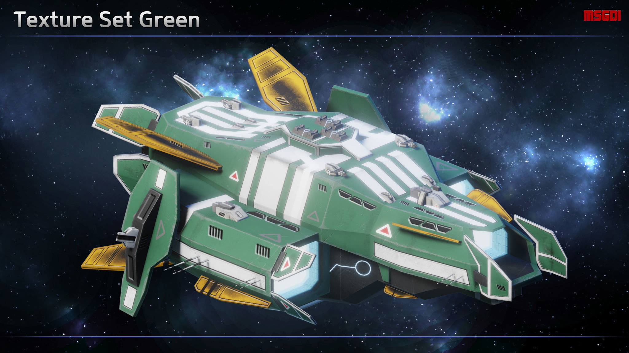 Spaceship Carriers Fighters II Low-poly 3D model_8