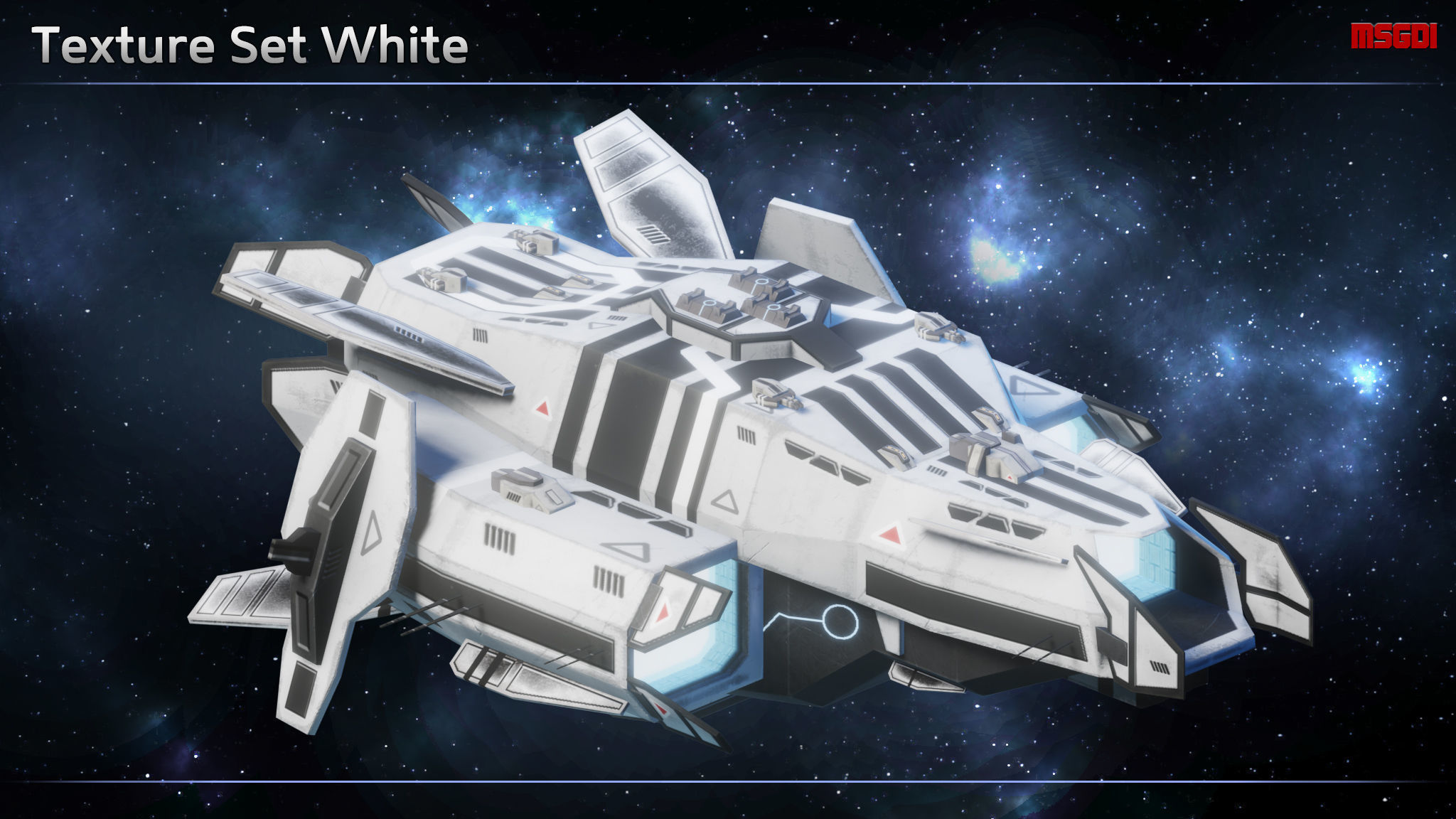 Spaceship Carriers Fighters II Low-poly 3D model_11