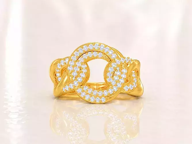 Women Ring Fancy Rings With Stone STL 3DM Render Printable