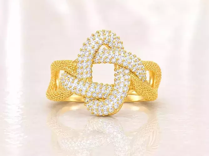 Women Ring Fancy Rings With Stone STL 3DM Render Printable