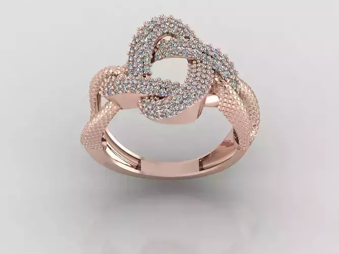 Women Ring Fancy Rings With Stone STL 3DM Render Printable