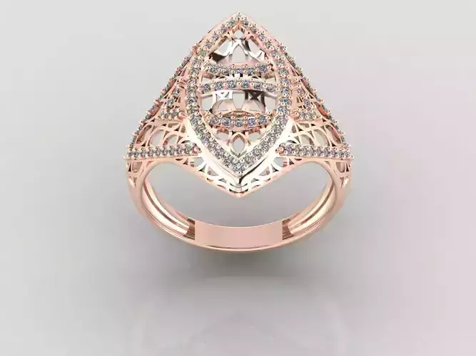Women Ring Fancy Rings With Stone STL 3DM Render Printable