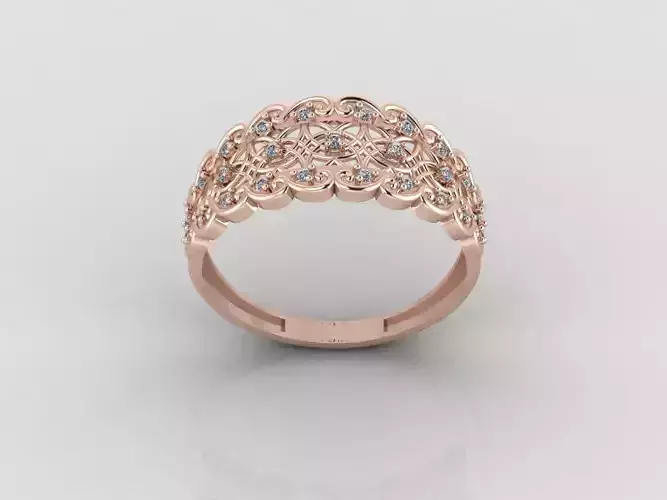 Women Ring Fancy Rings With Stone STL 3DM Render Printable 3D print model