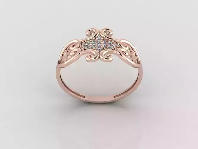 Women Ring Fancy Rings With Stone STL 3DM Render Printable