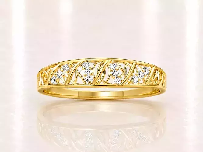 Women Ring Fancy Rings With Stone STL 3DM Render Printable