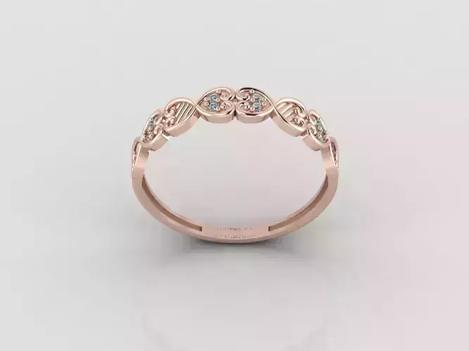 Women Ring Fancy Rings With Stone STL 3DM Render Printable