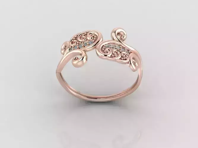 Women Ring Fancy Rings With Stone STL 3DM Render Printable