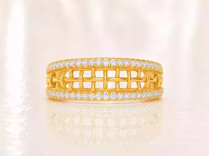 Women Ring Fancy Rings With Stone STL 3DM Render Printable