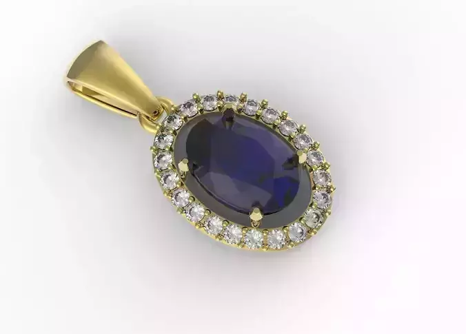 simple pendant with gems