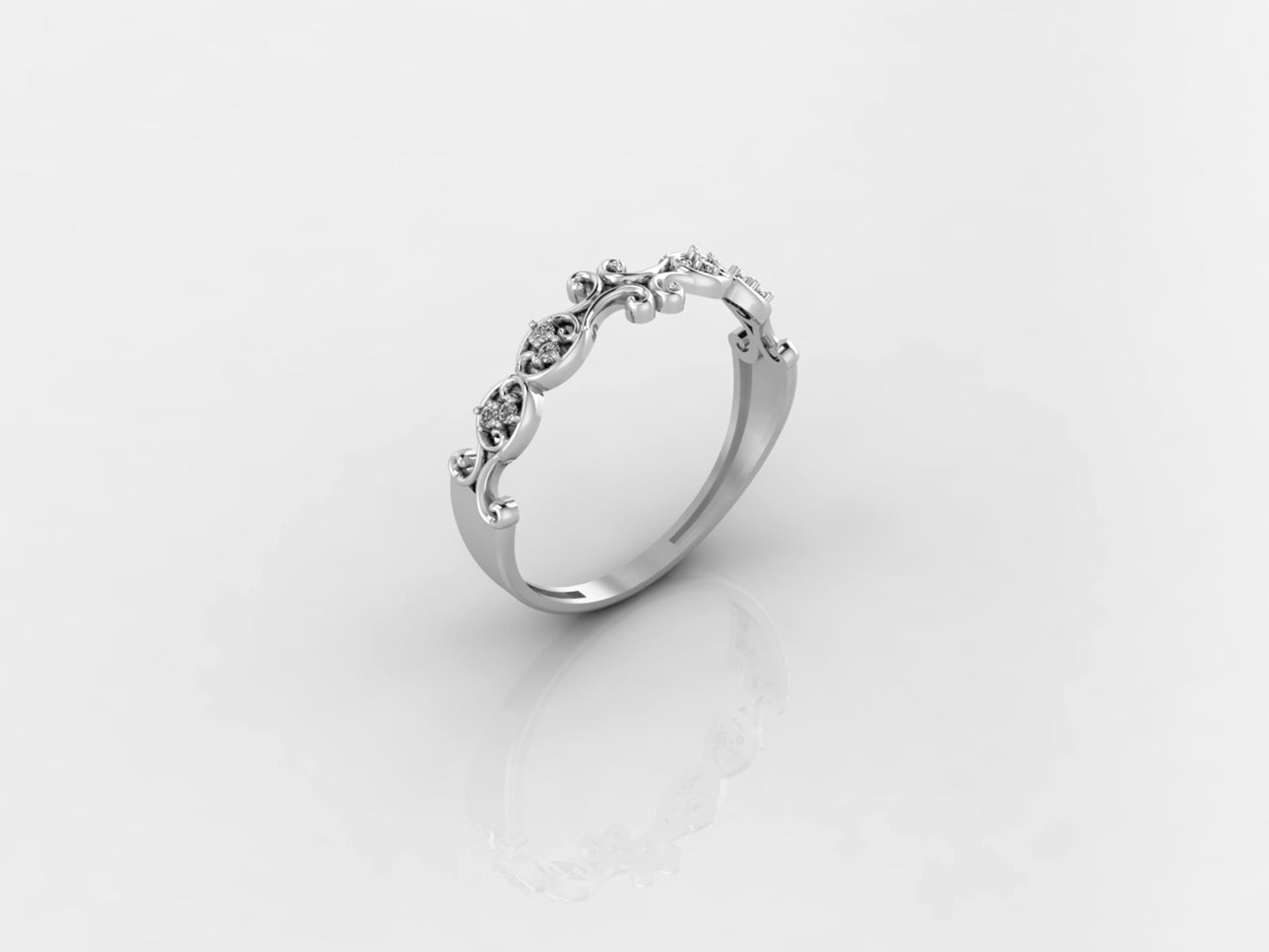Women Ring Fancy Rings With Stone STL 3DM Render Printable 3D print model_4