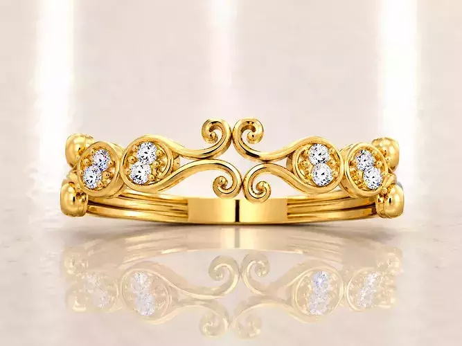 Women Ring Fancy Rings With Stone STL 3DM Render Printable