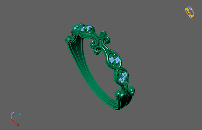 Women Ring Fancy Rings With Stone STL 3DM Render Printable 3D print model_3