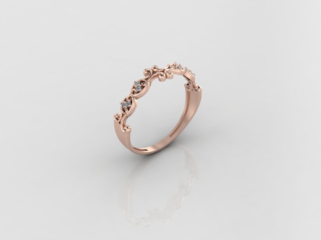 Women Ring Fancy Rings With Stone STL 3DM Render Printable 3D print model_1