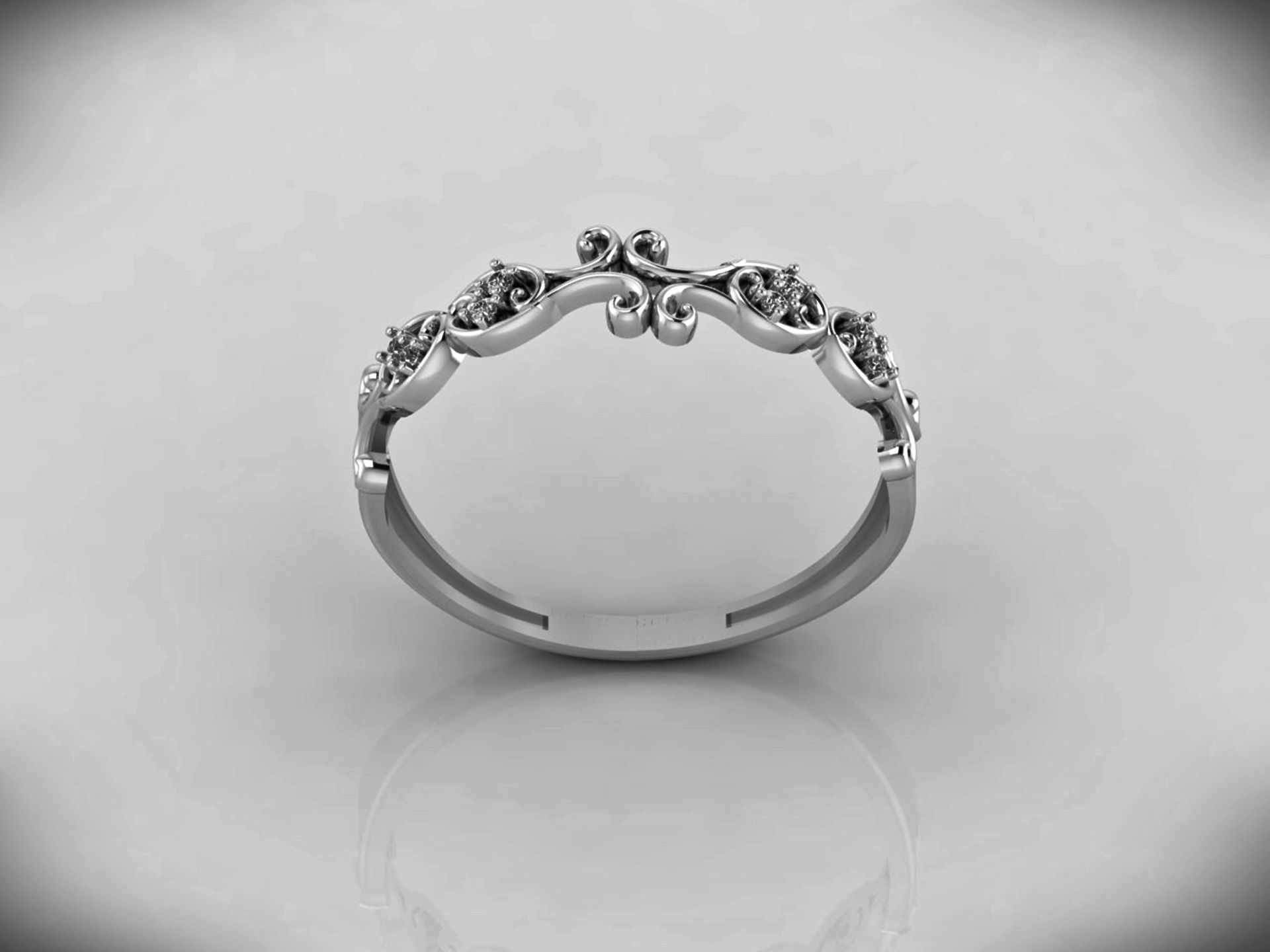 Women Ring Fancy Rings With Stone STL 3DM Render Printable 3D print model_5