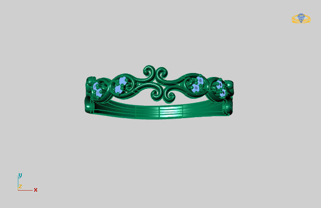 Women Ring Fancy Rings With Stone STL 3DM Render Printable 3D print model_2