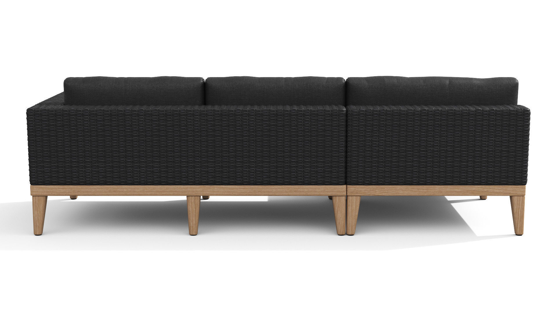 Urba Slate Gray Sectional Sofa Low-poly 3D model_7