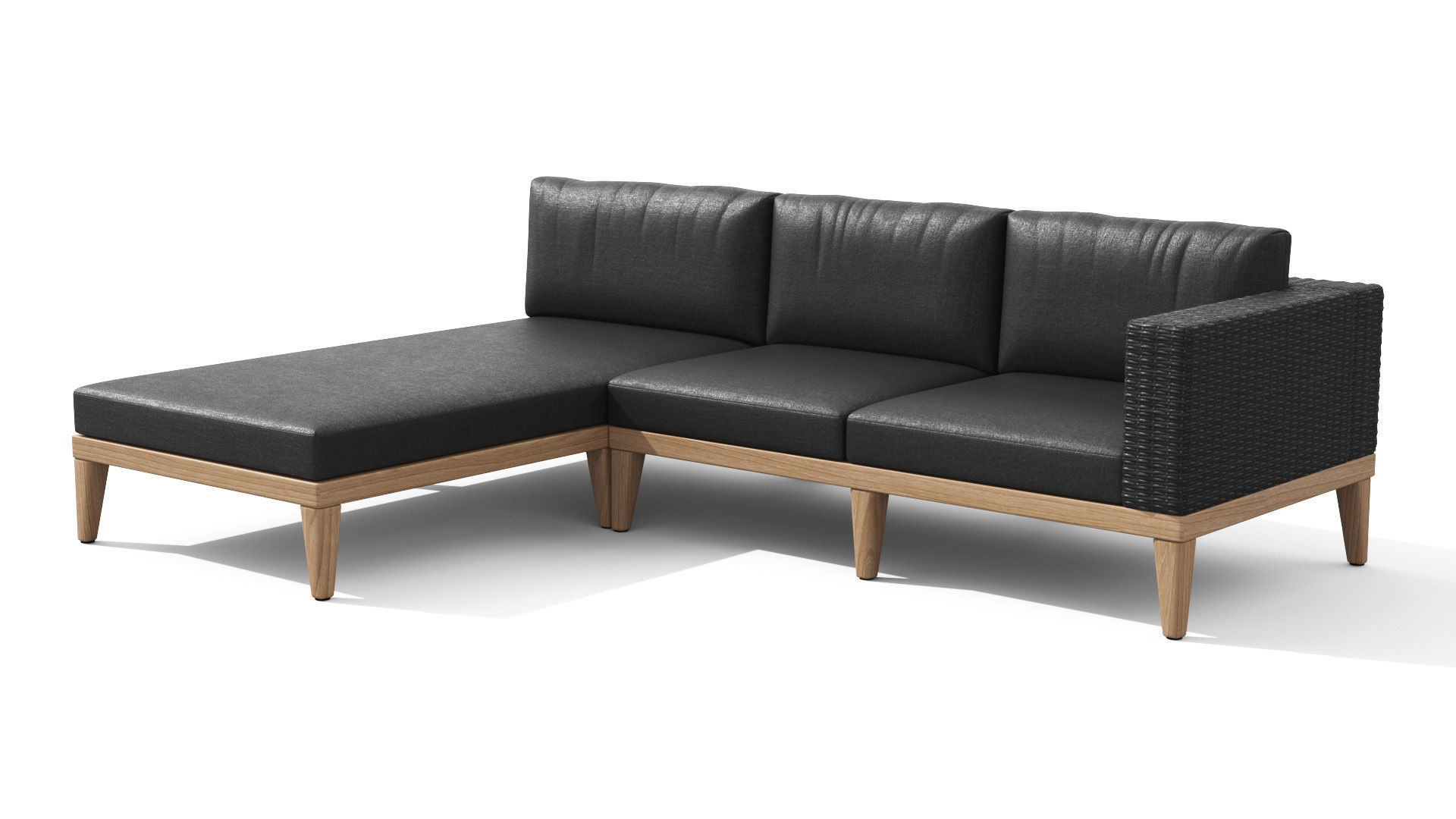 Urba Slate Gray Sectional Sofa Low-poly 3D model_1